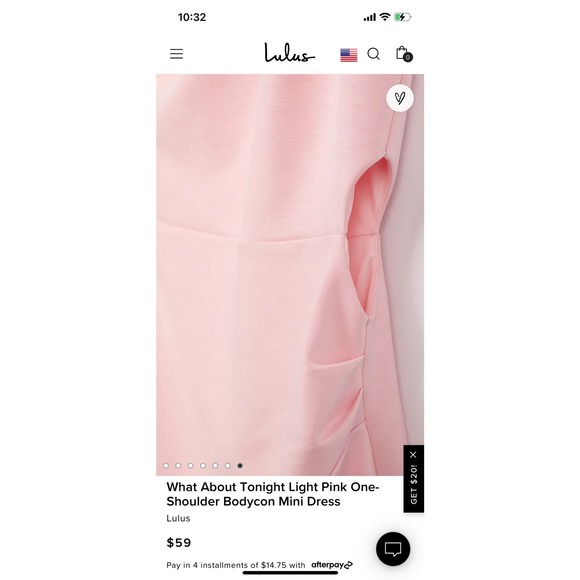 Lulas pink one shoulder cut out side mini Medium - Picture 9 of 9